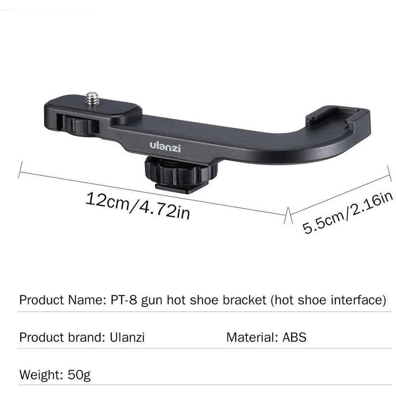 ULANZI PT-8 Vlog Cold Shoe Extension Adapter Bracket with Cold