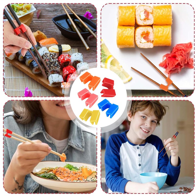 5 Pieces Reusable Chopsticks Helpers , Training Chopsticks Hinges Connector