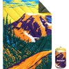 Bedvcaty Camping Blanket, Puffy Waterproof Travel Blanket, Warm Cozy Picnic