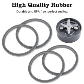 4 Pack Gasket Replacement Rubber Ring Seal Ring Gasket with Lip, Compatible with Nutribullet Blender Series 600W and 900W
