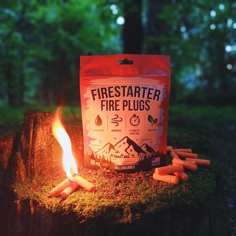 Hillswander Fire Plugs (50 Plugs) - Long Burn Weatherproof Fire