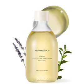 AROMATICA Serene Body Oil Lavender & Marjoram essential oil, Aromatherapy Oils, Scented Body Oil, After Shower Natural oil for women, Non-Greasy Body Serum, Body Moisturizer for Dry Skin 3.38 fl. oz