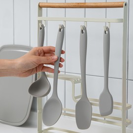 FIRGI Platinum Silicone Spatula for Baking, Scraping & Mixing, 100% Food Grade Colorful Silicone Kitchen & Serving Utensils, Heat Resistant, Non-Stick Cookware - 11.4 inch Taupe Brown