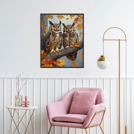 OKSGYTA Two Owls Paint by Numbers Kit for Adults, Paint by Number on Canvas, Abstract Art Digital Oil Painting Kits Suitable for Home Wall Decoration Gift 16"x 20"