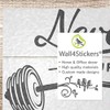Never Give Up Barbell Wall Sticker Home Gym Motivation Workout