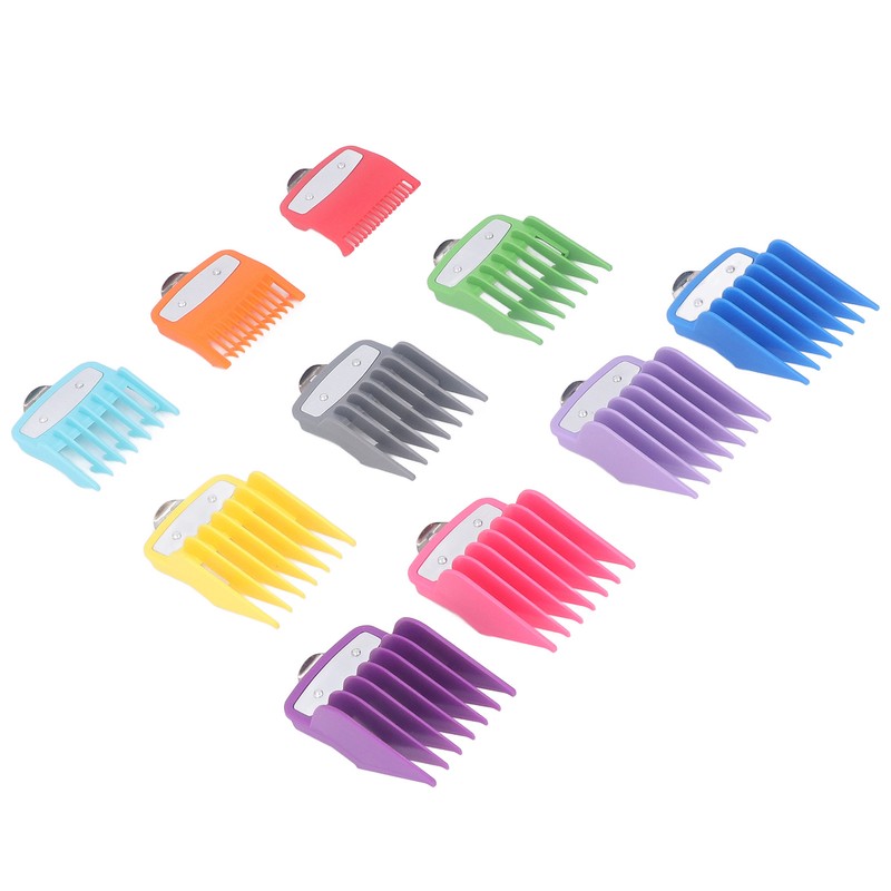 10 Sizes Hair Clipper Combs Guides Professional Colorful Number Coded