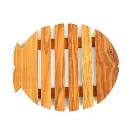 [arteinolivo] Olive Wood Trivet, (Fish)