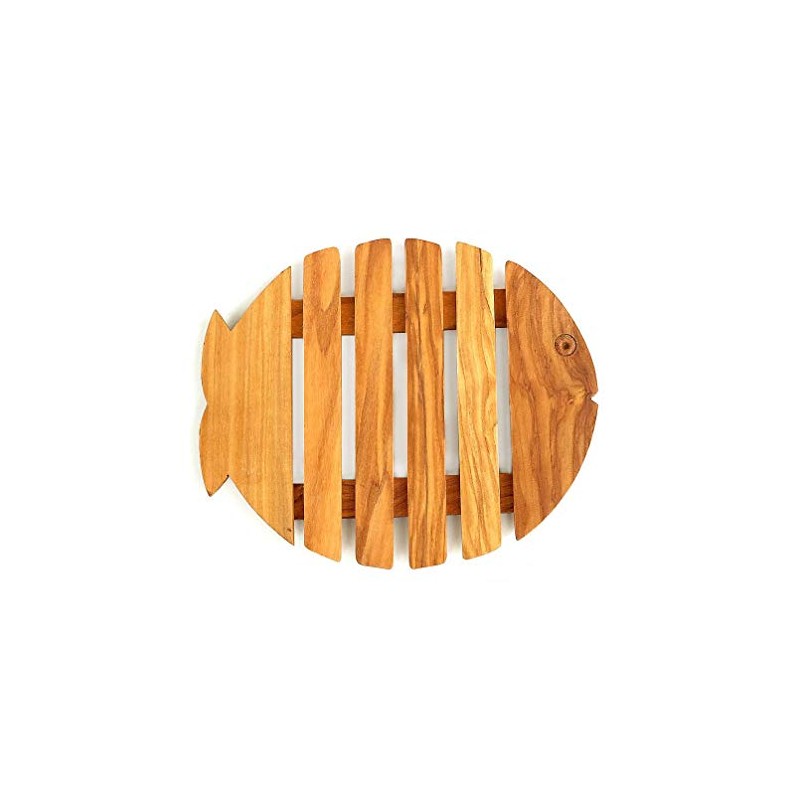 [arteinolivo] Olive Wood Trivet, (Fish)