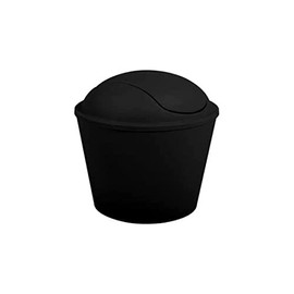 MSV AKO Rubbish Bin Hinged Lid Black 5.5 L Black