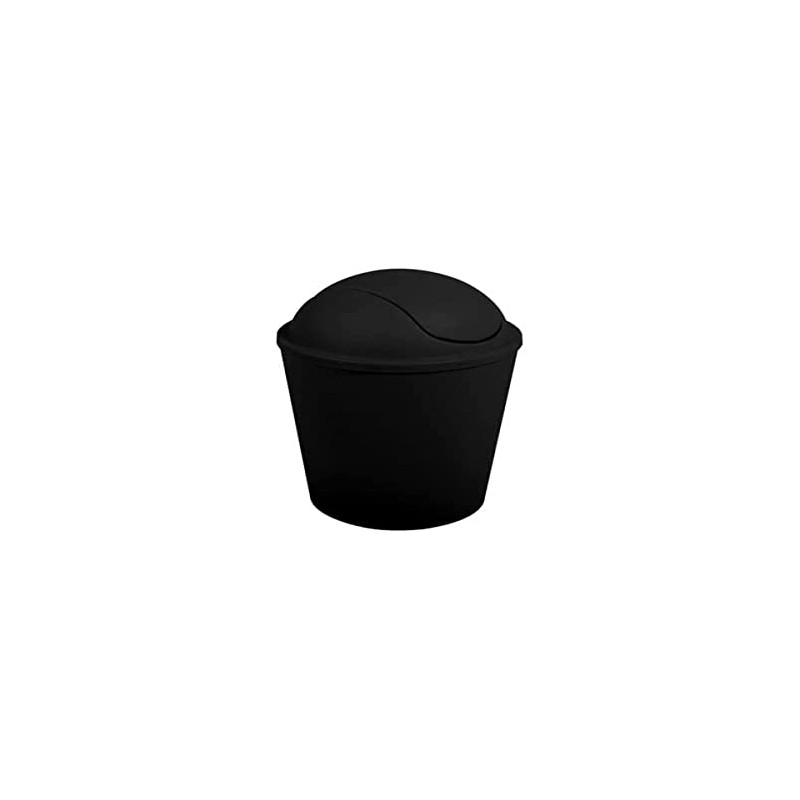 MSV AKO Rubbish Bin Hinged Lid Black 5.5 L Black