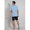 Götzburg Men's Short Pyjamas, 100% Natural Cotton - Belair Blue
