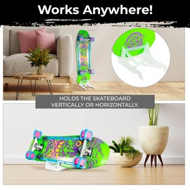 Origami Skateboard Stand Translucent -Skate Board Holder by Skater Trainers - Great Accessories Rack for Kids, Teens, Boys, and Adults- Display for Trick and Street Decks - Better Than a Wall Mount