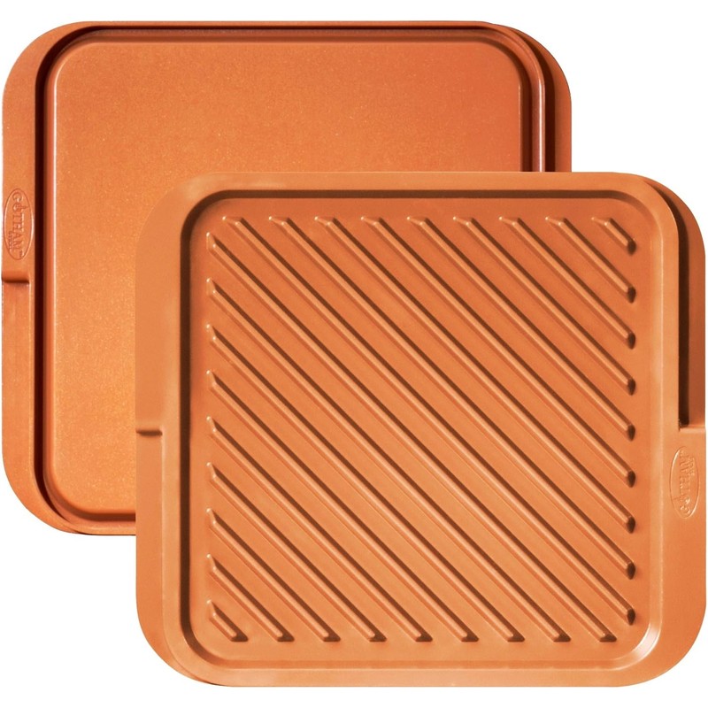 GOTHAM STEEL Grill Griddle Pan Nonstick Double Grill Griddle Pan,