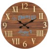 HomeRoots 24" Brown Solid Wood Silent Analog Round Wall Clock