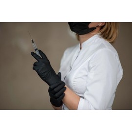 RAP Gloves Professional Black Nitrile Powder Free Multi Purpose Gloves Disposable, Extra Strong Disposable Examination Gloves, Surgical Powder Free Disposable Nitrile Gloves (M - Pack of 1000)