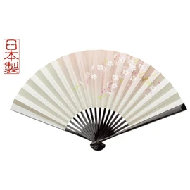 Kyo Fan, Sakura, Women's, Made in Japan, Kyoto Ladies, Paper Fan, Double-sided, Artisan, Handmade, Japanese Pattern, Pink