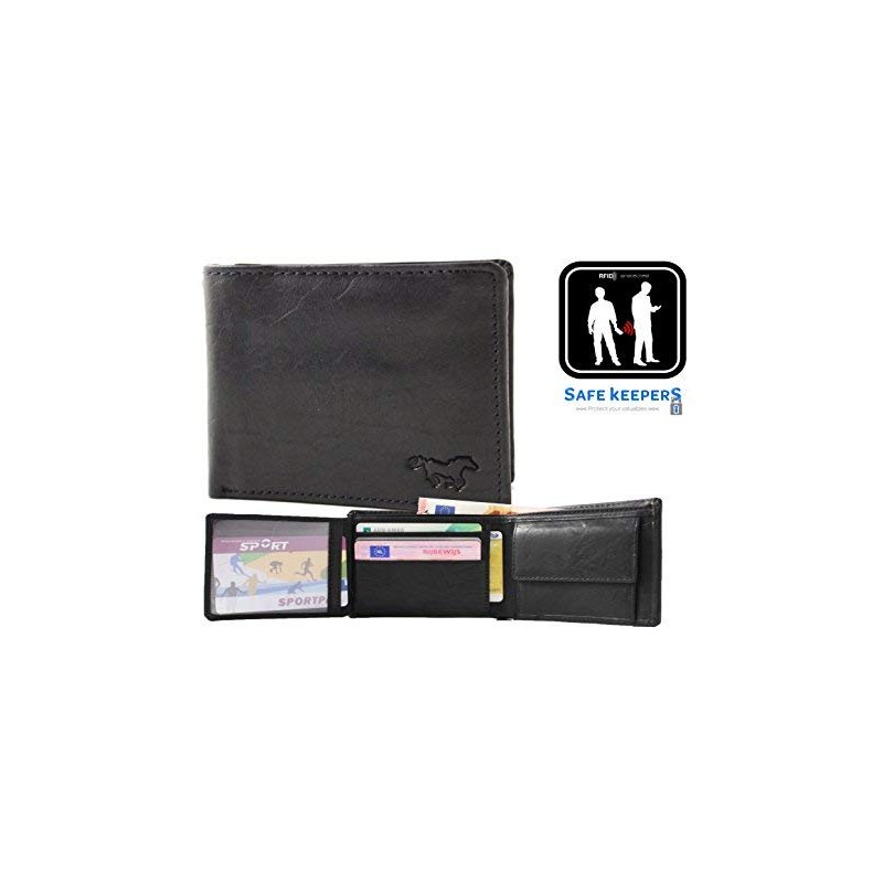 Safekeepers Leather Men Wallet – compact Biker rfid wallet -