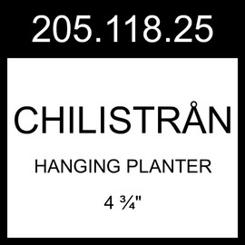 IKEA CHILISTRAN CHILISTRÅN Hanging Planter Indoor/outdoor Black  4 ¾" 205.118.25