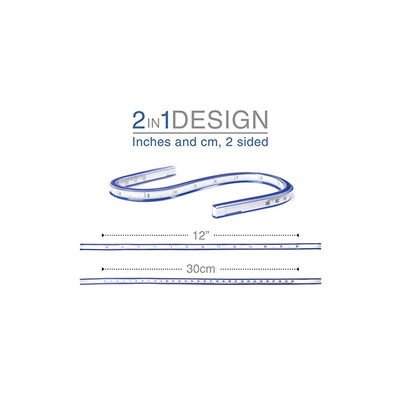 VVIViD 12 Inch Flexible Curve Fabric & Design Tape Measure