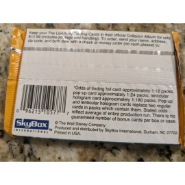 THE LION KING SKYBOX(MOVIE) SERIES 1 TRADING CARD PACK 1 PACK FROM FACTORY BOX