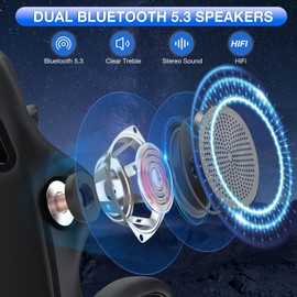 HOFFREE Gaming Chair with Bluetooth Speakers Massage Lumbar Ergonomic Computer Gaming Chair with Footrest Reclining Game Chair for Adults-Black