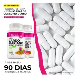 Cardo Mariano 100% Puro Extracto De Silimarina Bioherb 180 Cápsulas