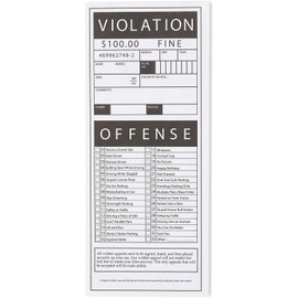 BLUE PANDA 100 Sheets Fake Parking Tickets - Parking Violation Tickets for Parties & Favors - 6 x 2.5 in Violation Notice Prop