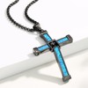 CRWENG Cross Necklace for Men 925 Sterling Silver Cross Pendant
