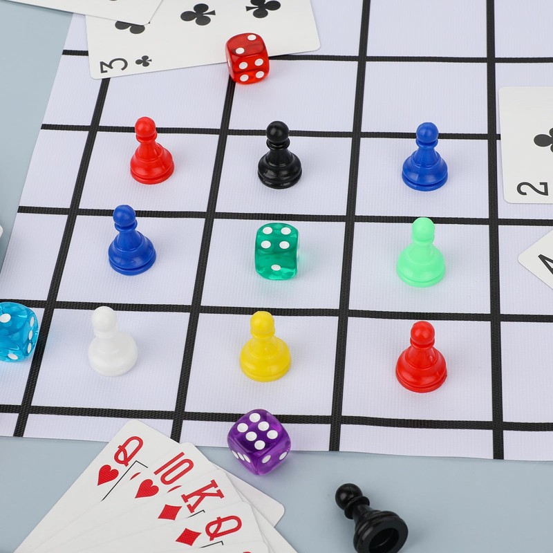 28pcs Multicolor Board Game Pieces, Game Pawns Include 24 Chess