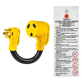 Jadode RV Power Adapter 50Amp Male to 30 Amp Female Dogbone Handle Grip RV Adapter 125V NEMA14-50P Male to TT-30R with 10 AWG Wire Size UL Listed RV Generator Adapter for Connecting Rvs Evs