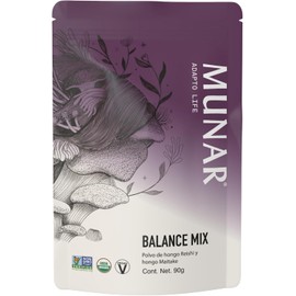 MUNAR - BALANCE MIX | Polvo de micelio y cuerpo fructífero de hongo adaptógeno Reishi y Maitake 90grs. 45 porciones