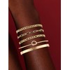 AllerPierce 5pcs Gold Bracelets for Women 14K Gold Plated Cuff