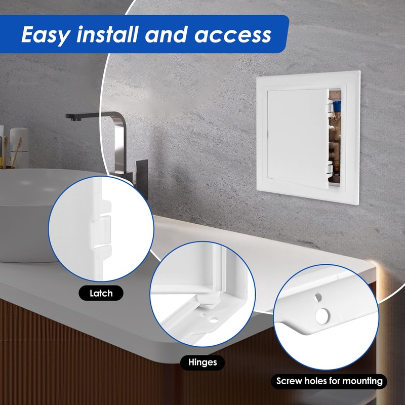 KitchenRaku Access Panel - Paintable Easy Access Doors with Hidden