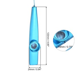 MECCANIXITY Kazoo Musical Instrument Aluminum Alloy Blue with Flute Diaphragm Lanyards for Party Guitar Ukulele Violin Piano Keyboard 2 Sets