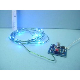 Creative Reproductions Miniature Touch Button 4 Mode 30 Chip Blue Xmas LED Light String 1/12th Scale
