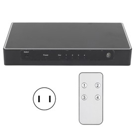 4K HD Multimedia Interface Selector 6Gbps 2.0V 4 In 1 Out 4K At 60Hz HD Multimedia Interface Converter 100‑240VUS Plug
