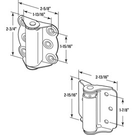 Prime-Line K 55552 Storm and Screen Door 2-Self Closing and 1-Adjustable Hinge Set 2-3/4 in. with Screws, White (Three Pack)