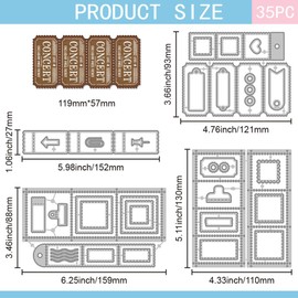 GLOBLELAND Cutting Dies for Stamp Frames for Crafts Scrapbooking Metal Cards Edge Cutting Dies Bookmark Punching for Card Making Embossing Photo Album Craft Decor