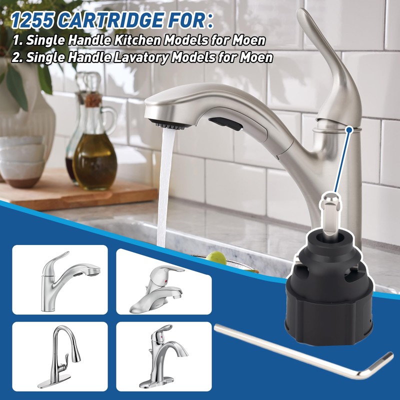 1255 Replacement Cartridge for Moen Single Handle Kitchen Lavatory Model