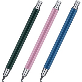 Outus 3 Pieces 5.6 mm Holder Mechanical Pencils Sketch up Automatic Mechanical Graphite Pencil for Draft Drawing, Shading, Crafting, Art Sketching, Wood Working (Pink, Green, Blue)