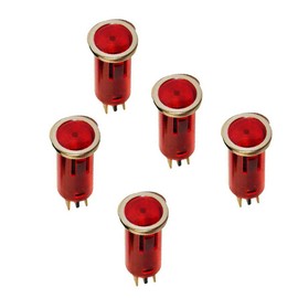 Vogueing Tool DC 24V Red Warning Signal Light Dashboard Indicator Light Car Van Boat Dash Warning Signal Light (Pack of 5)