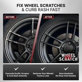 Wheel Scratch Fix Anthracite Gray Rim Touch Up Paint Kit, Car Wheel Scratch Repair Kit, Wheel Touch Up Paint Pen, curb rim repair kit, curb rash repair Kit, Universal Rim Alloy Wheel Paint Grey Anthracite (Anthracite Gray)