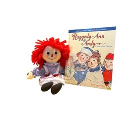 Aurora Raggedy Ann 12" Classic Soft Doll with Hardcover Book – Vintage-Style Stuffed Toy with Embroidered Features, Includes Raggedy Ann Stories Collection