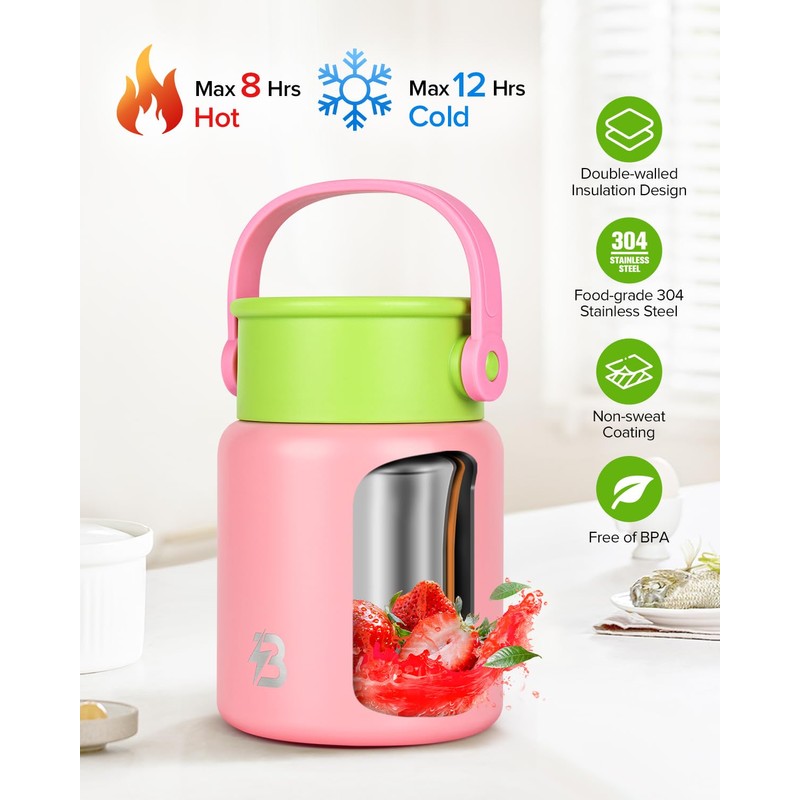 Soup Thermo for Hot Food, 17OZ Insulated Food Jar Width