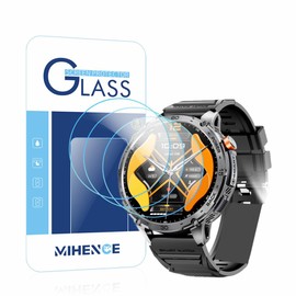 MIHENCE Screen Protector Compatible for LIGE TX2 / Mingwear K69 1.75'' Military Smart Watch, 9H Tempered Glass Protective Film (3 PCS)