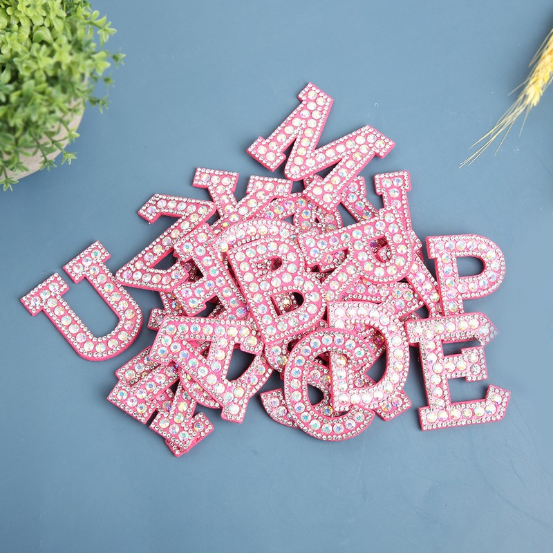 A Z 26 English Letters Garment Applique Patches Stickers Rhinestones