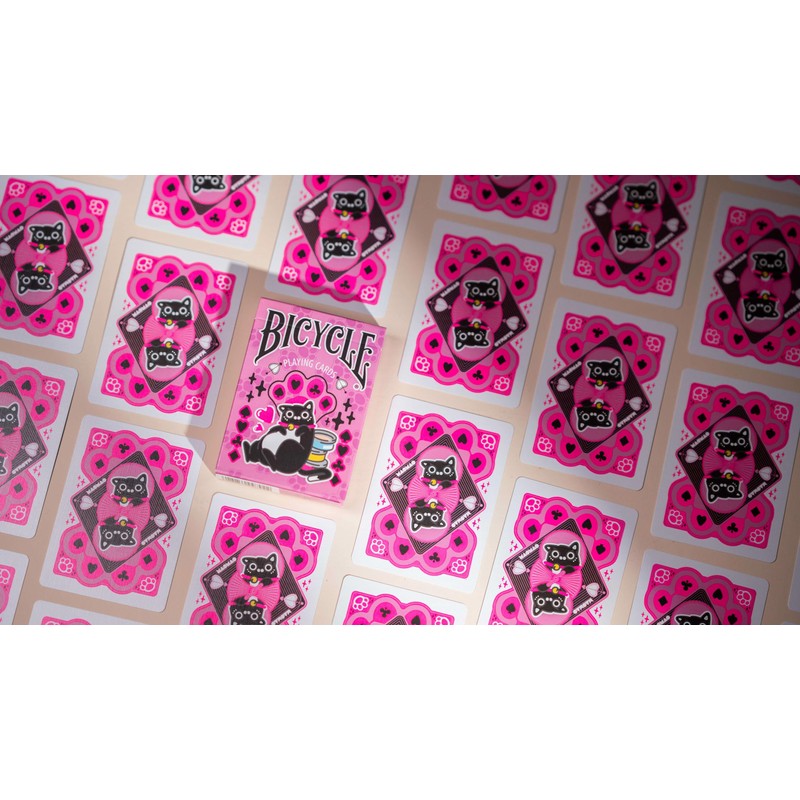 Bicycle Cat Cute Kawaii Anime Pet Playing Cards, Pink, 1