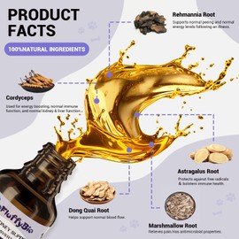 Kidney Support Gold for Dogs - Kidney Support Gold for Dogs - Supports Healthy Kidney Function, Fluid Balance, Energy Levels, Rehmannia, Dong Quai - Veterinarian-Formulated Herbal(60ml) - 2Pack