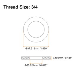 sourcing map 5Pcs 3/4 Flat Washer, 304 Stainless Steel 0.812" ID x 1.469" OD x 0.134" Thick for Bolt Screw, Factories Repair, Kitchens, Shops, and Outdoor Construction, Silver
