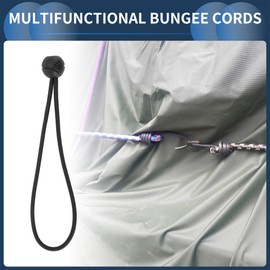 INFINAUTO Elastic Fixed Rope Ball Tent Cords 23cm Motorcycle Trailer Trucks Cargo Adjustable Bungee Cords with Metal Buckle Black 1pc